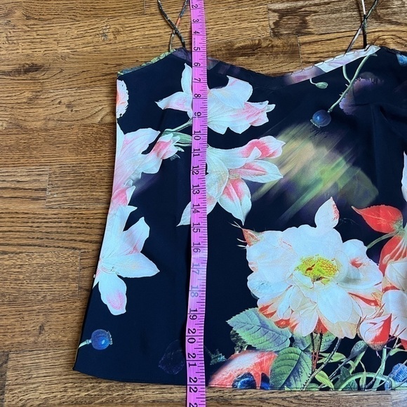 TED BAKER Cynaria black floral silk-like camisole size small - Picture 6 of 9